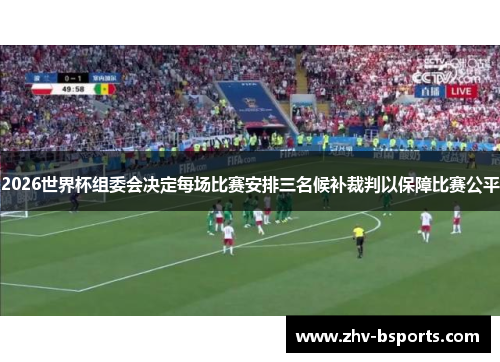 2026世界杯组委会决定每场比赛安排三名候补裁判以保障比赛公平